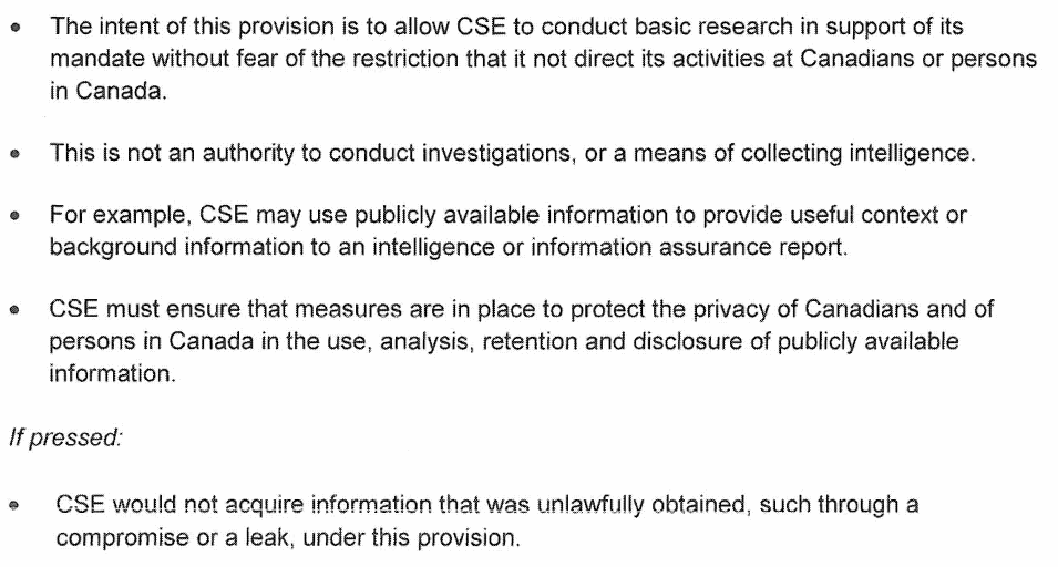 Government's Defence of Proposed CSE Act Falls Short 1